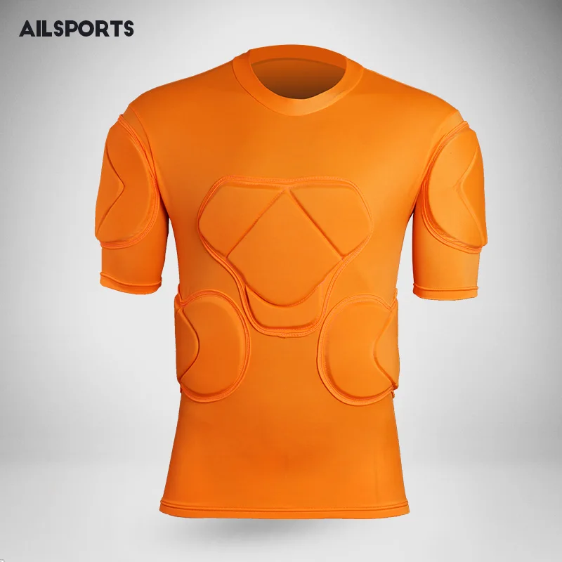 Los hombres de rugby portero DE FÚTBOL Camisetas de la rodilla almohadillas tops codo camisetas de fútbol pantalones cortos de seguridad deportes espesar protección