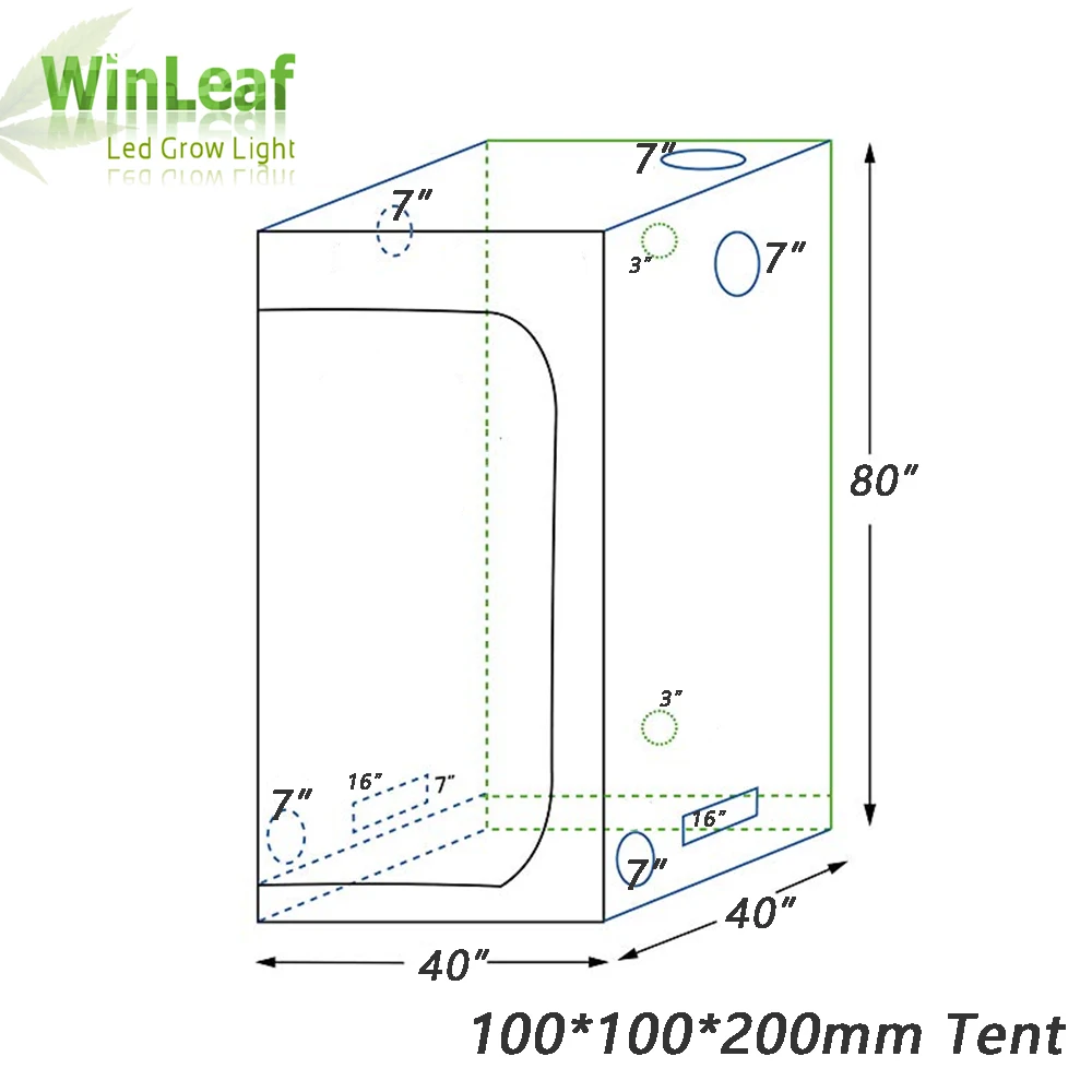 

grow tent indoor Hydroponic greenhouse 100*100*200mm Room Box Plant Growing, Reflective Mylar Non Toxic Garden Greenhouses