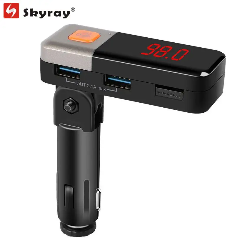 2 USB 2.1A Car Charger Bluetooth A2DP FM Transmitter MP3 Car Kit with