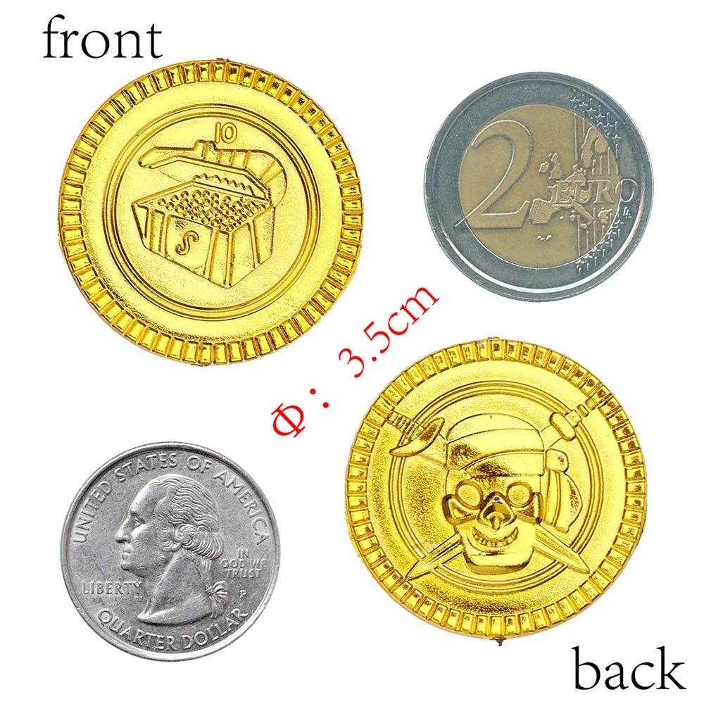 Monedas Oro Pirata Niños Cofre Del Tesoro Pirata Ulikey - Con Monedas De Oro, Piedras Preciosas Y Accesorios Monedas Piratas Juguete