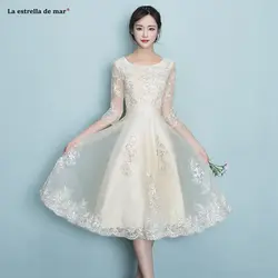 Платье для свадьбы party2018 новые блестками бежевый рукава Шампанское нарядные платья Чай Длина vestido madrinha