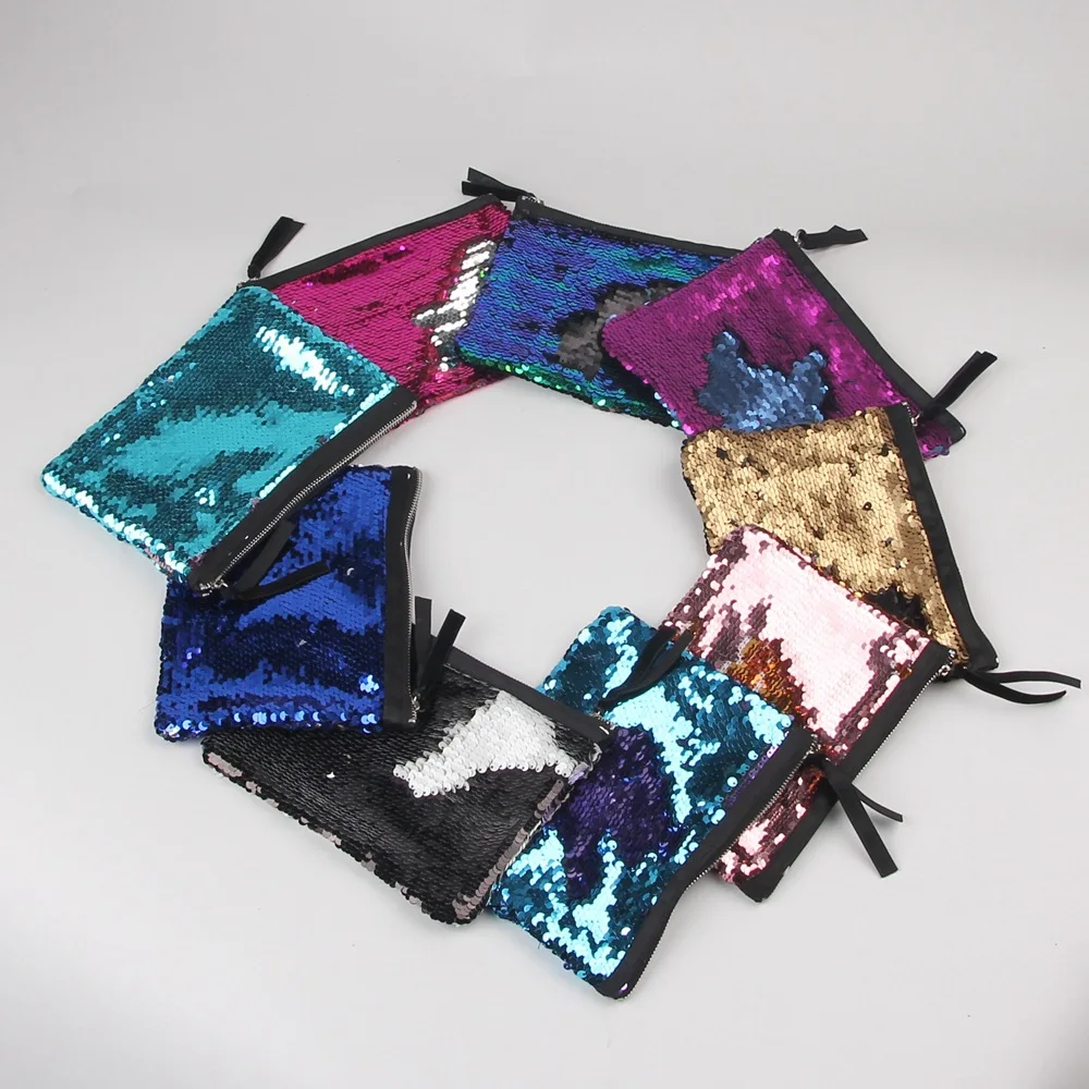 

katze women Comestic Makeup Bag Brand Designer Sequins Luxury Cosmetic Bags Organizer Handbag Glitter Bling Sequins Women Clutch