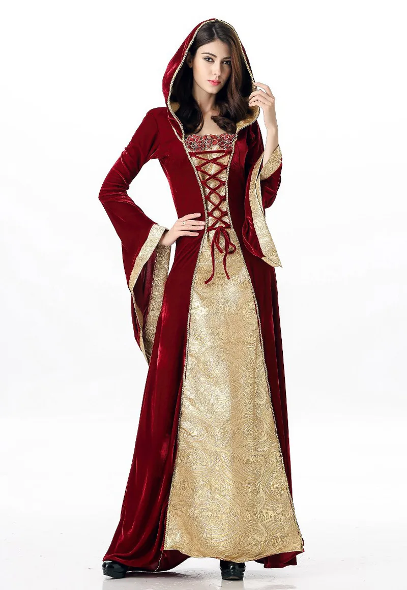 Хэллоуин Ренессанс средневековое платье для женщин большой размер, Принцесса Королева платье платья Длинные готические винтажные