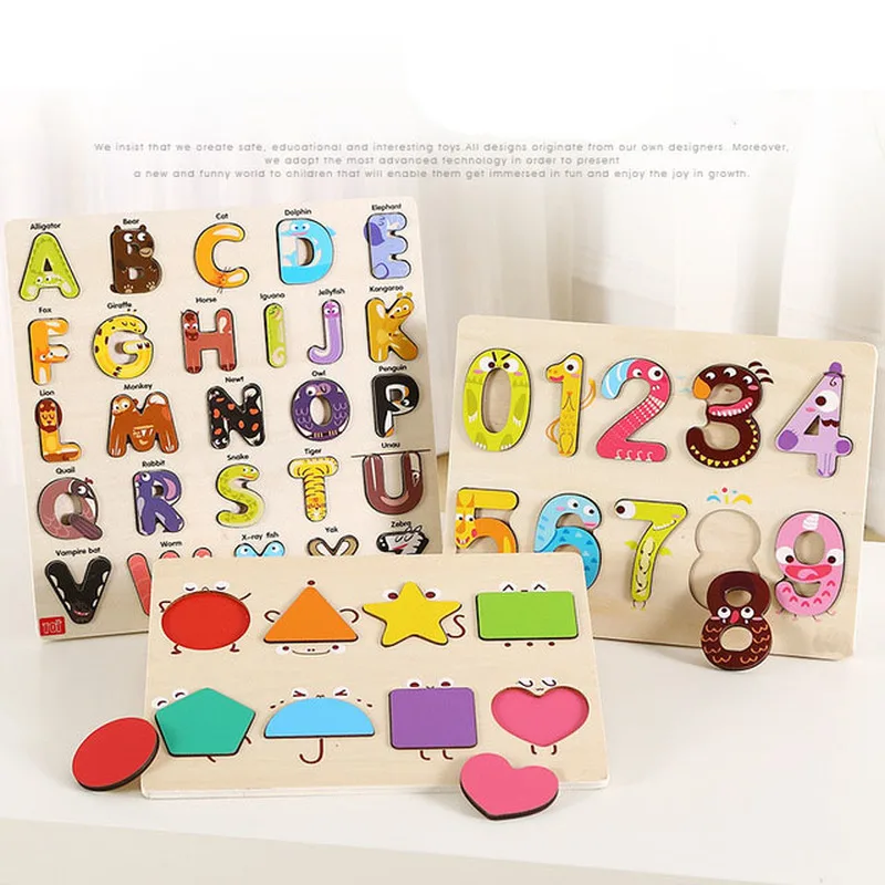 

Digital Alphabet Shape Puzzles Wooden Puzzle Early Learning Children's Imposition Toys Children's Educational Toys Birthday Gift