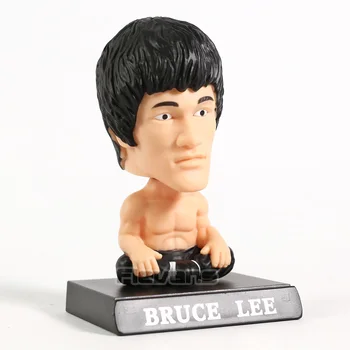 

Bruce Lee Q Version PVC Figure Bobble Head Doll Toy Phone Holder Model