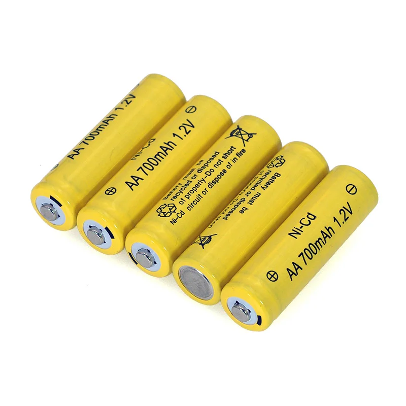 1,2 v NI-CD AA батареи 700mAh перезаряжаемые nicd батареи 1,2 V Ni-Cd aa для электрического дистанционного управления автомобиля игрушки RC ues