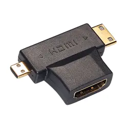 3 в 1 Micro HDMI Мужской Mini HDMI мужчина к HDMI 1.4 Женский Кабель-адаптер конвертер