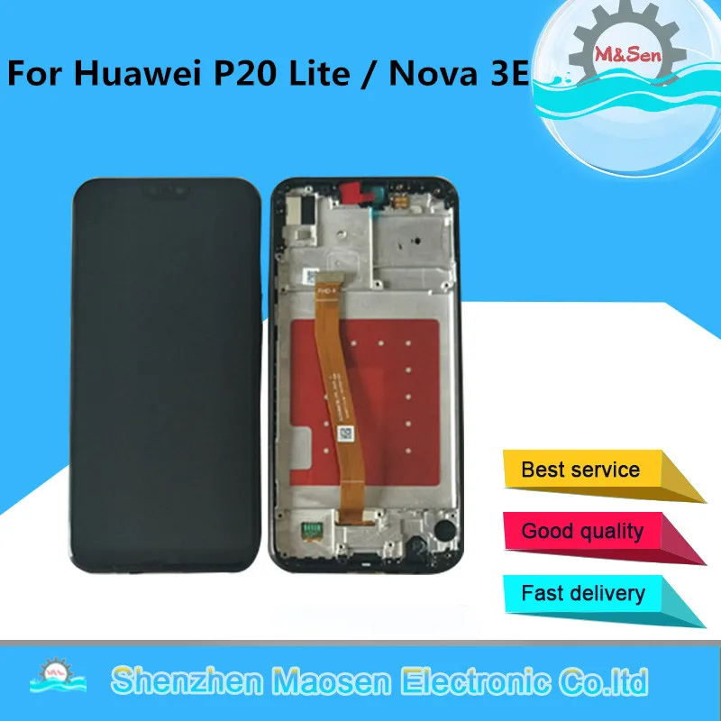 

Original M&Sen For Huawei P20 Lite/Nova 3E LCD Display Screen+Touch Panel Digitizer With Frame+Proximity Light Sensor Flex Cable