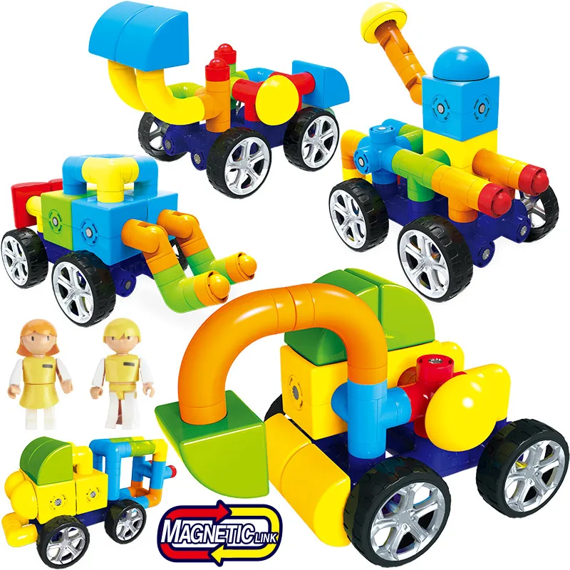 

DIY Construction Magnetic Designer Pipe Building Blocks Engineering Vehicle Bulldozer Figures Model Set Educational Children Toy