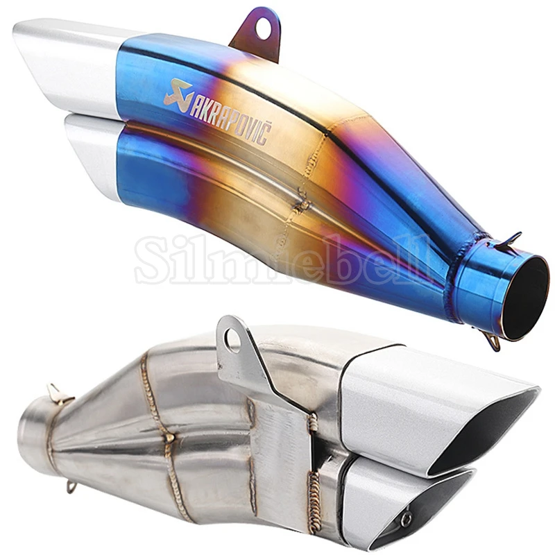 Для MSX125 Z900 Z1000 GSXR750 R3 CBR650 Nmax Xmax мотоцикл Akrapovic выхлопная труба Универсальный двойной нос наконечник глушитель вход 51 мм