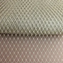 [IuBuFiGo] "(22 см) Серебряный металлик Сетка для вуали для вуалетки шляпа вуаль ткань 10 ярдов/лот