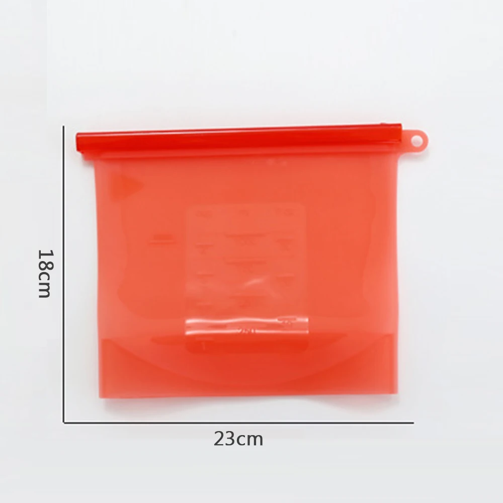 Kitchen Tool Food Silicone Fresh Bag Reusable Vacuum Sealed Freezer Bag Slide Lock SnacksSandwichesMeat Marinades Storage Bags (8)