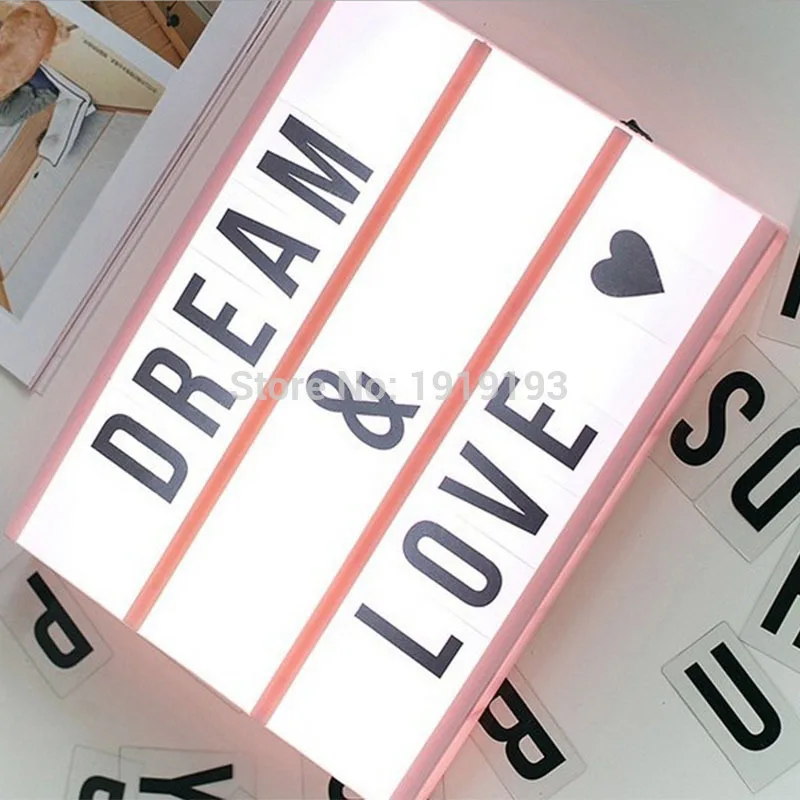 

Lightbox USB LED Night Light Combination Home Birthday Wedding Decor Light Lamp Box With Letter Symbol