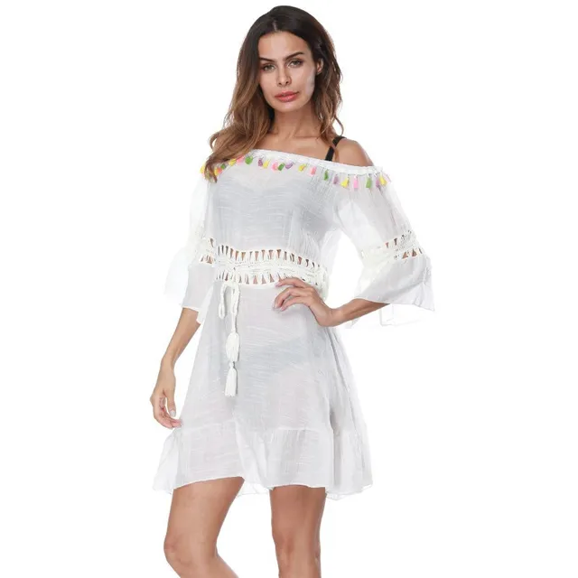 Special Offers WADE SEA White Beach Cover Up Dress Women Summer Beach Wear Crochet Bikini Cover-Ups with Tassel Loose robe de Special Offers WADE SEA White Beach Cover Up Dress Women Summer Beach Wear Crochet Bikini Cover-Ups with Tassel Loose robe de