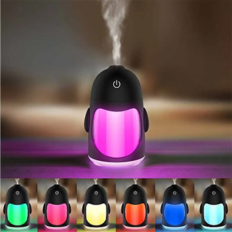 

Mini portable 7-color LED light cold mist humidifier with Office timing automatic shutdown (multi-color)