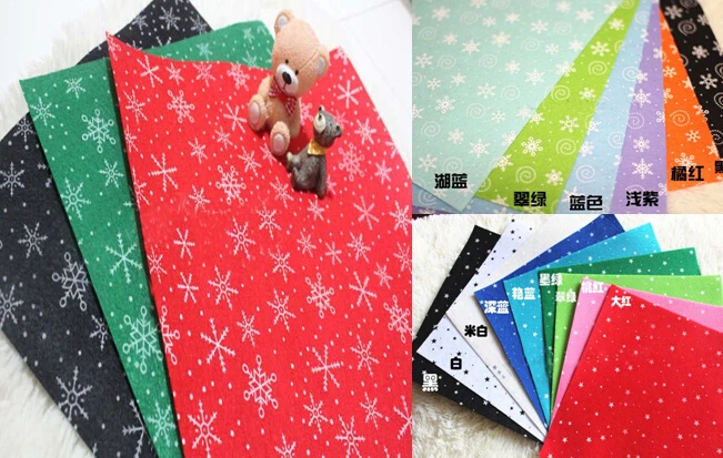 Us 834 6 Di Scontoyy Diy Grande Merry Christmas Collection 19 Colori Stella Fiocchi Di Neve Stampato Feltro Tessuto Poliestere Fai Da Te