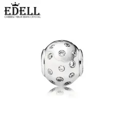 EDELL 100% 925 пробы серебро 1:1 натуральная 796020CZ радость кубического циркония серии E оригинальный Для женщин свадебные Винтаж ювелирные изделия