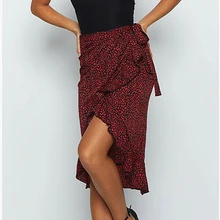 Модный летний женский леопардовый принт юбка с запахом Новая женская Повседневная бандажная миди юбка женская сексуальная одежда для вечеринок пляжный Сарафан