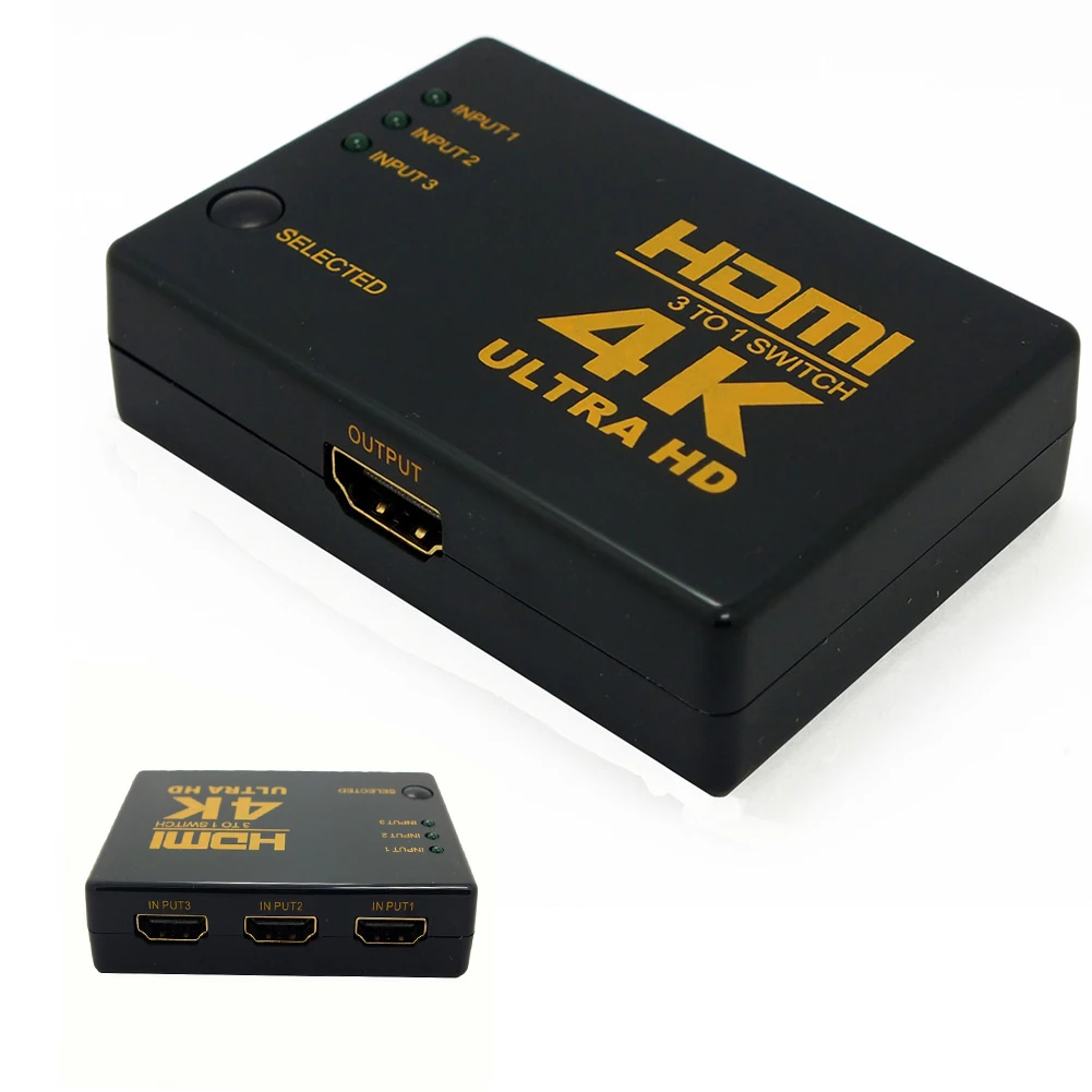 4 K * 2 Ultra HD 3 1 HDMI коммутатор 1080 P Высокое качество Поддержка 3D видео черный| |