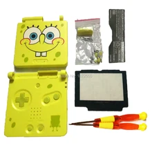 Горячая желтый цвет для GBASP чехол Губка Боб версия корпус на замену объектива экрана для GameboyAdvance GBASP чехол