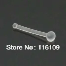 Пирсинг прозрачные серьги-гвоздики Фиксатор с шариком 18 калибр