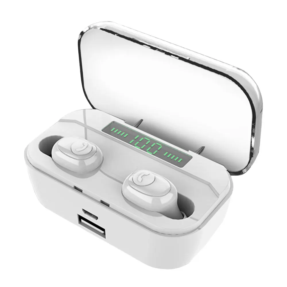 Беспроводные стерео наушники, Bluetooth наушники, 5,0 дюйма, наушники-вкладыши, HIFI звук, 3500 мАч, зарядное устройство, зарядная коробка для IOS Android - Цвет: Фиолетовый