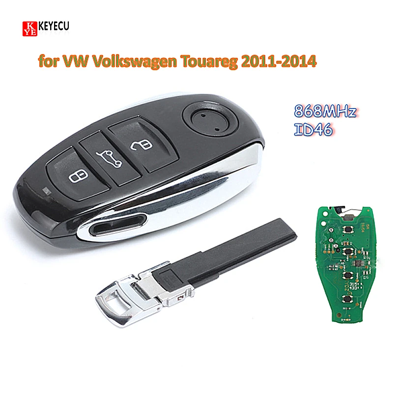 

Keyecu Keyless Entry Smart Remote Key Fob 3 Button 868MHz 7953 Chip for Volkswagen Touareg 2011 2012 2013 2014 Year