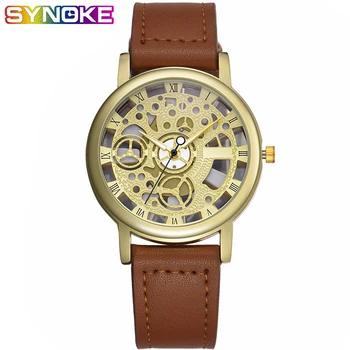 

SYNOKE 2019 Luxury Brand Watches Men Fashion Hollow-carved Quartz Watch Men Full Steel Waterproof Man Sweeping Seconds Clock
