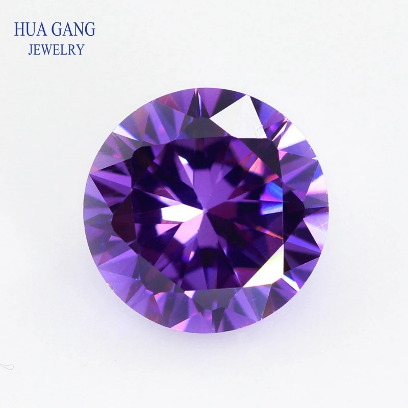 

Purple Cubic Zirconia Round Shape 5A Brilliant Cut Loose CZ Stone Synthetic Gems For Jewelry 11~20mm Free shipping