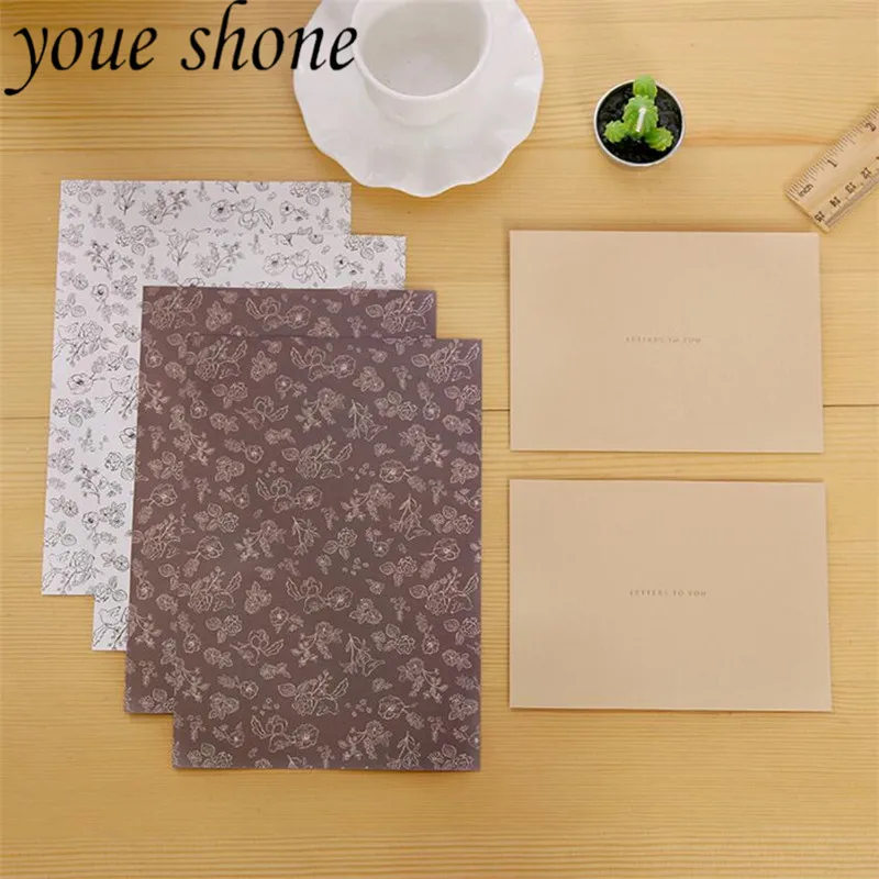 

1Set Kraft Envelopes Letter Paper Set Suit Chinese Ancient Style Classical Pure Color Envelope Retro For Card Scrapbooking Gift