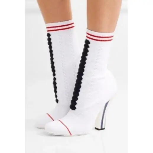 

Womens Pointed Toe Pull On Block Heel Sock Mid-calf Boots Stretchy Multi Color Plus Sz Shoes Knitted H8