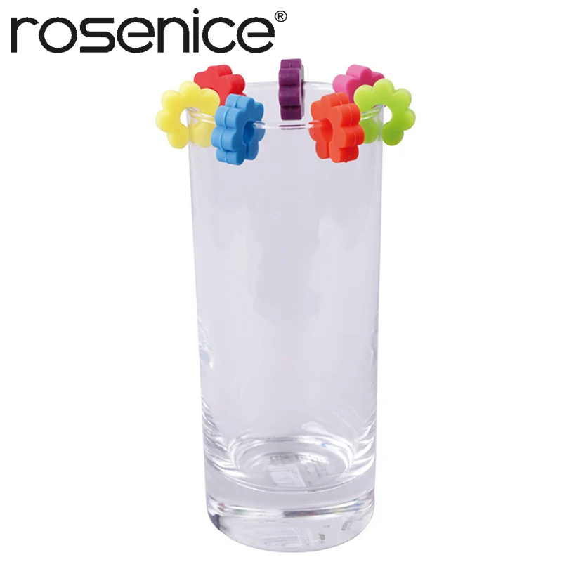 

12 Pcs Colorful Creative Silicone Glass Markers Wine Cup Label Personalized Mark Banquet Party Bar Cup Labels Random Color