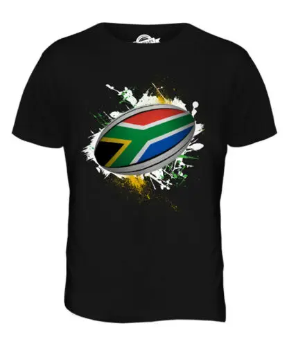 Южная Африка регби мяч SPLATTER Мужская футболка Топ GIFTWORLD CUP SPORT|Футболки| |