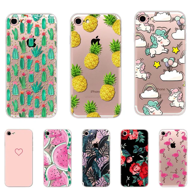 Special Price Case for iphone 7 8 Case Animal Cartoon Silicone Ultra Thin Soft Accessories TPU Rubber Transparent Clear Back Print Bags Cover