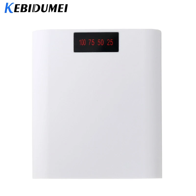 Kebidu 4*18650 DIY Зарядное устройство USB светодиодный экран портативный внешний