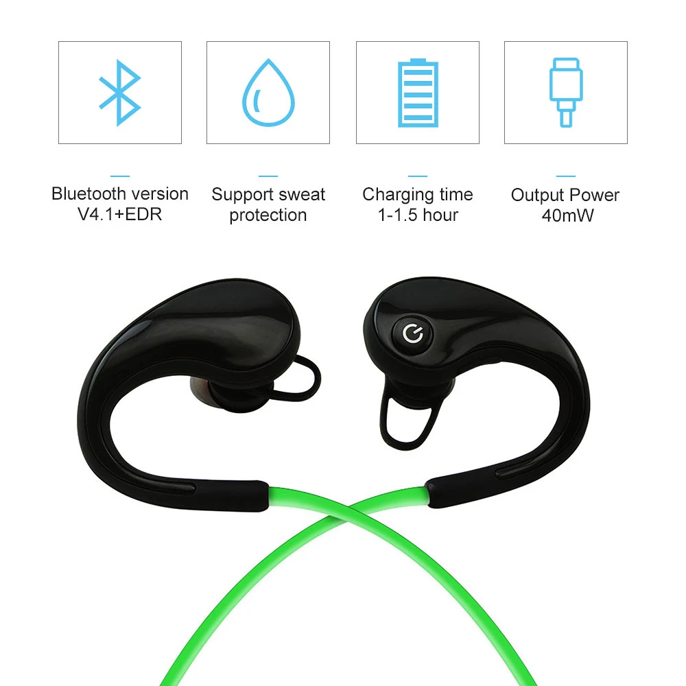 CHUYI Wireless Bluetooth Earphone Ear Hook Rechargeable Headset Sports Waterproof Earbuds With Mic For iPhone Samsung Huawei