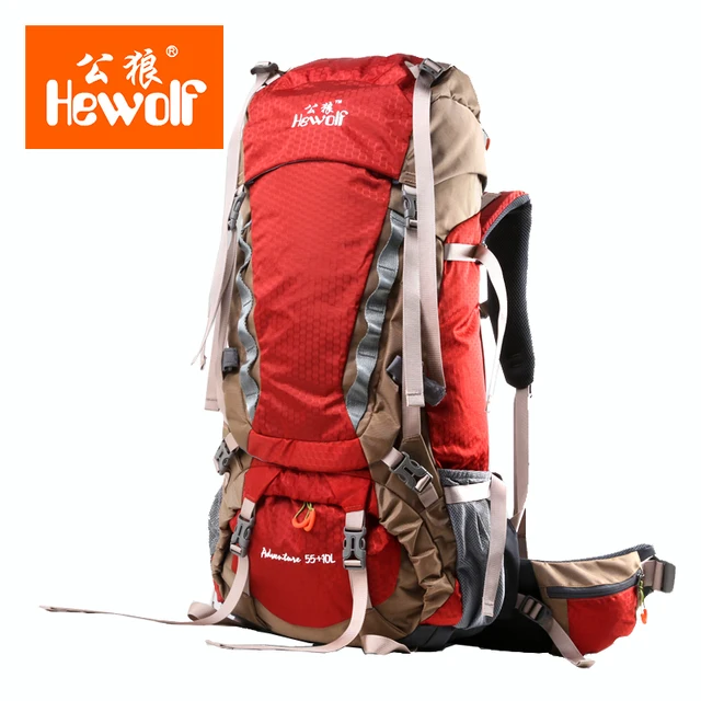 Cheap Hewolf 65L Professional Climbing Bag Men Women Waterproof Outdoor Waterproof Backpack Travel Hiking Riding Folding Shoulders Bag