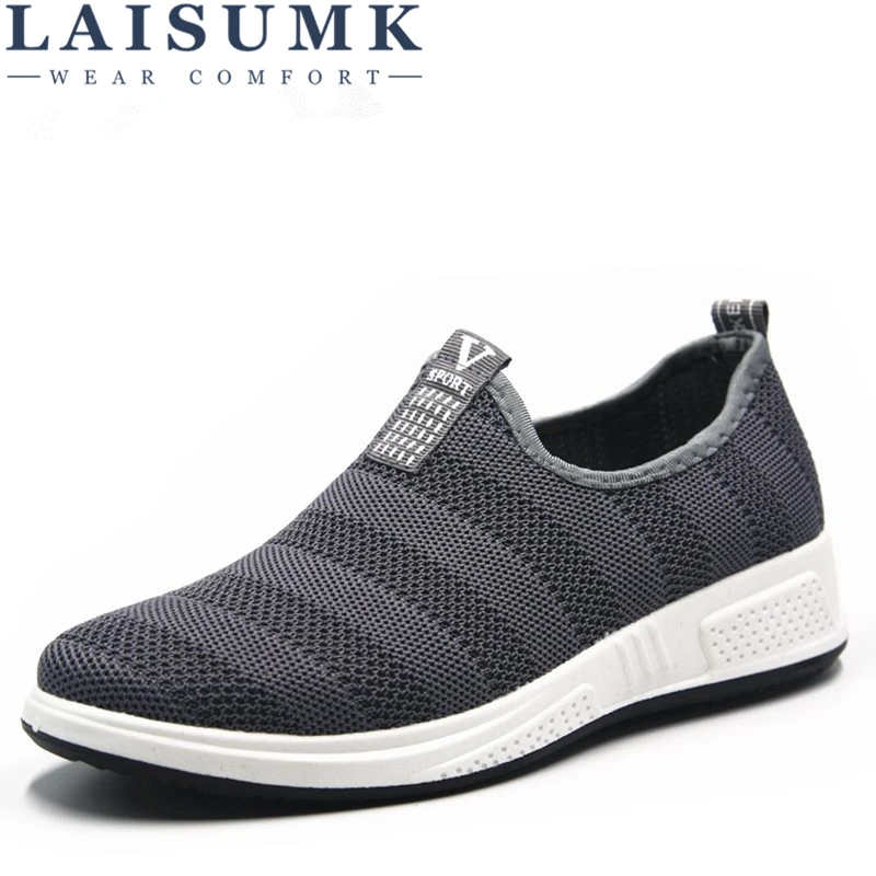 

2019 LAISUMK Brand Shoes Men Tenis Masculino Sneakers Chaussure Homme Tenis Feminino Breathable Loafers Casual Slip-on Rubbe