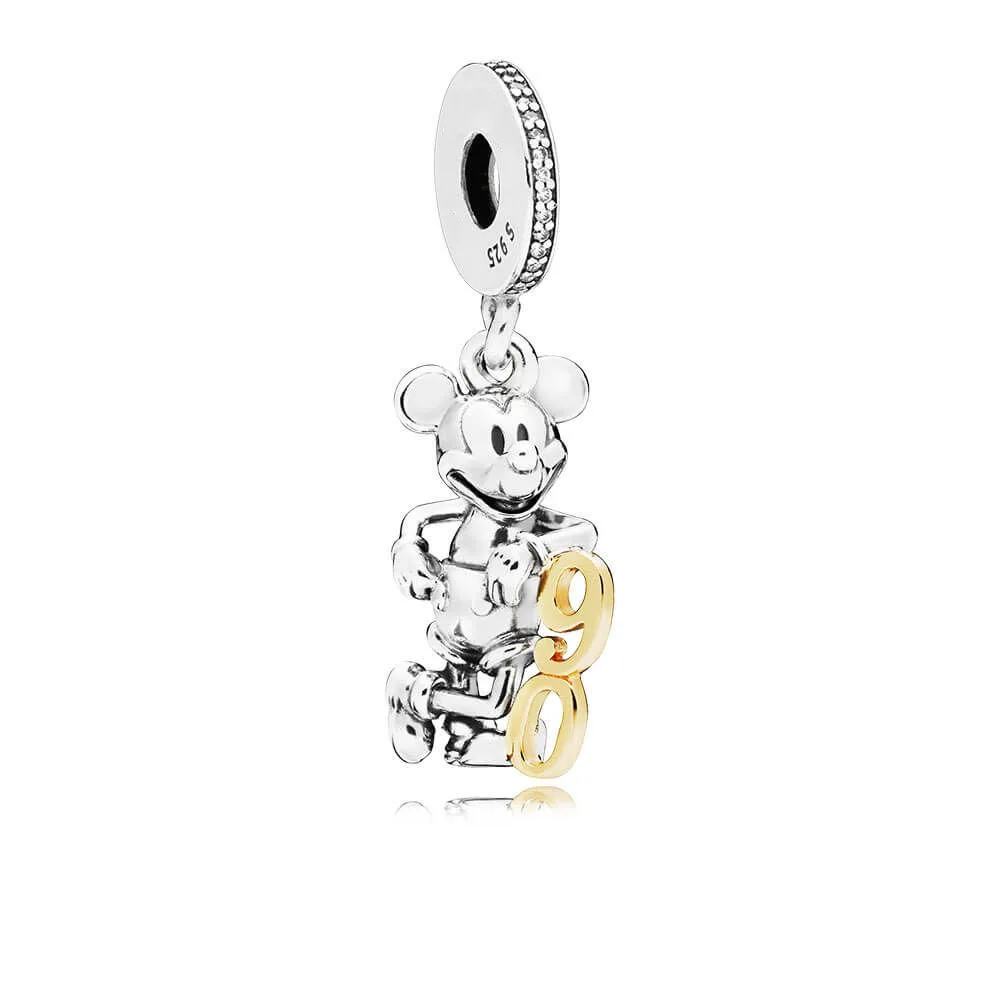 

Authentic 925 sterling silver Mickey's 90th Anniversary Edition Charm Fit Original pandora bracelet Pendant charm DIY jewelry