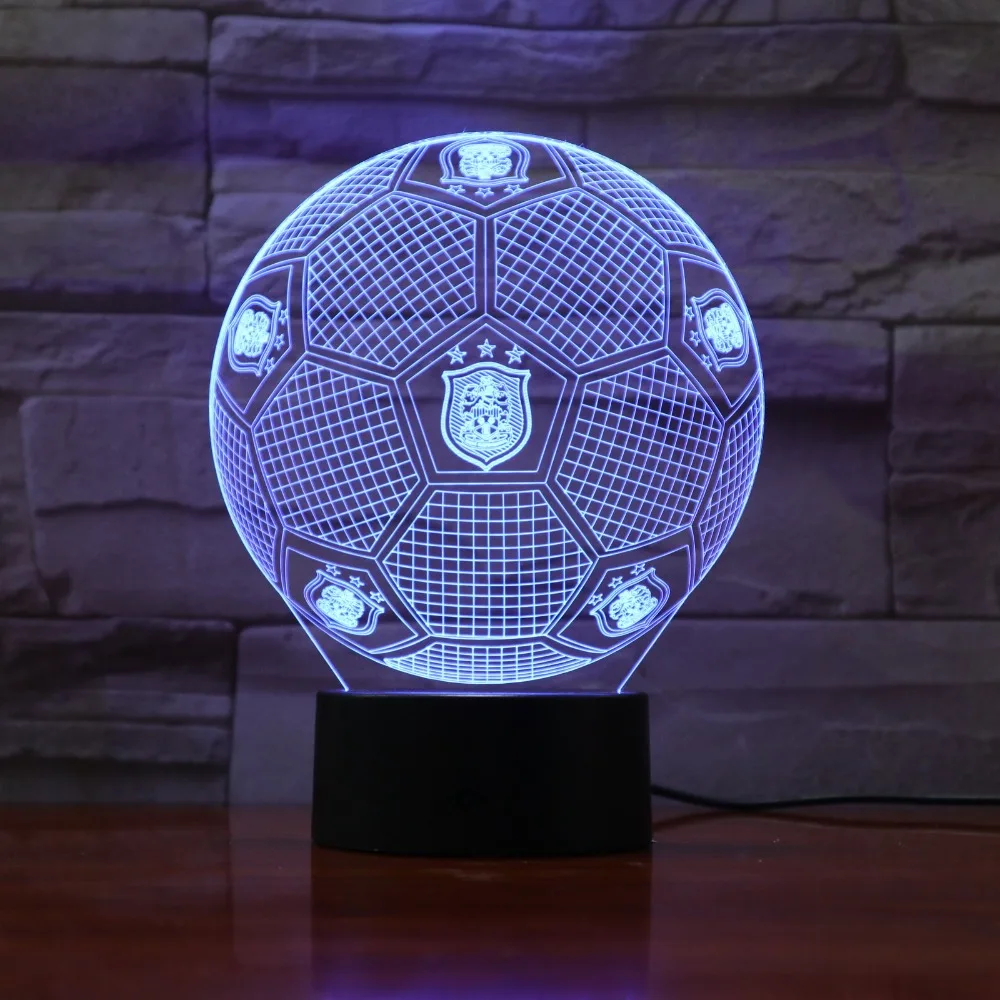 

7 Colorful Gradients Atmosphere Lamp 3D LED Night Light USB Table Bedside Lamp 3D Globe Lamp Football Soccer Club GX879