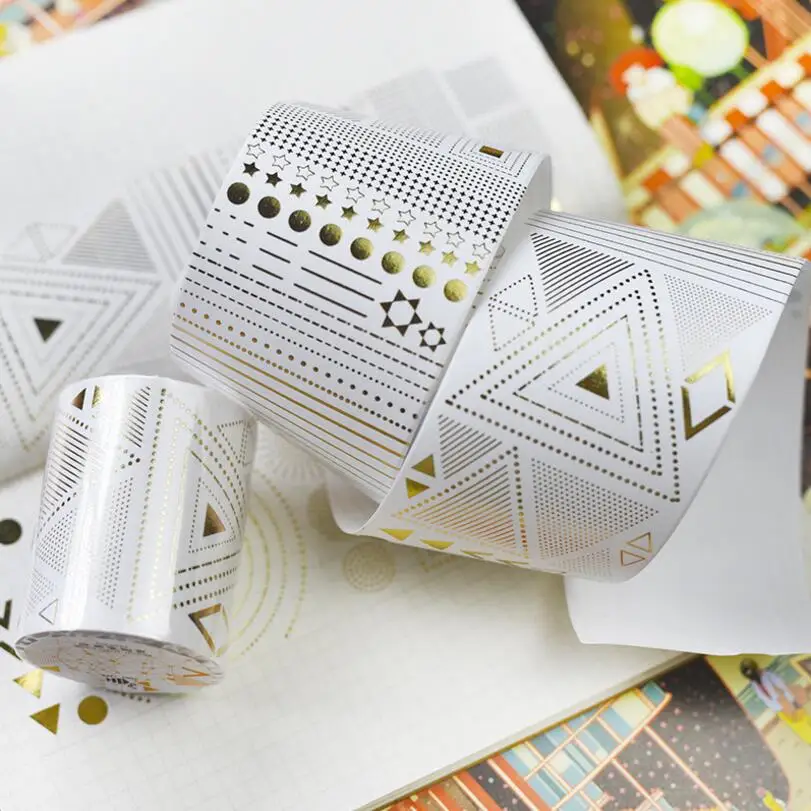 

60 mm Wide Dot Line Star Gold Foil Washi Tape Paper Scrapbooking Masking Tape Adhesive Tape Sticker Decorative Stationery Tapes
