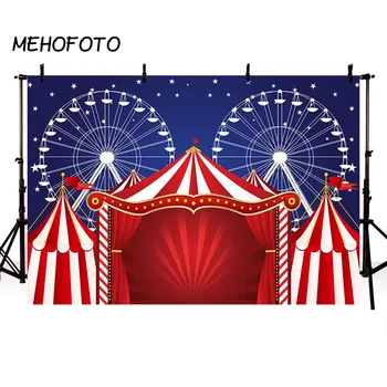

MEHOFOTO Circus Carnival Photo Background for Birthday Party Photography Red Tent Backdrops for Photobooth Baby Shower Banner