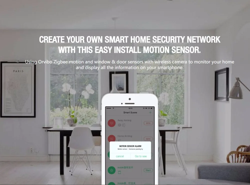 Orvibo ZigBee комплект для безопасности умного дома, профессиональный пульт дистанционного управления, Zigbee датчик движения, датчик двери и окна
