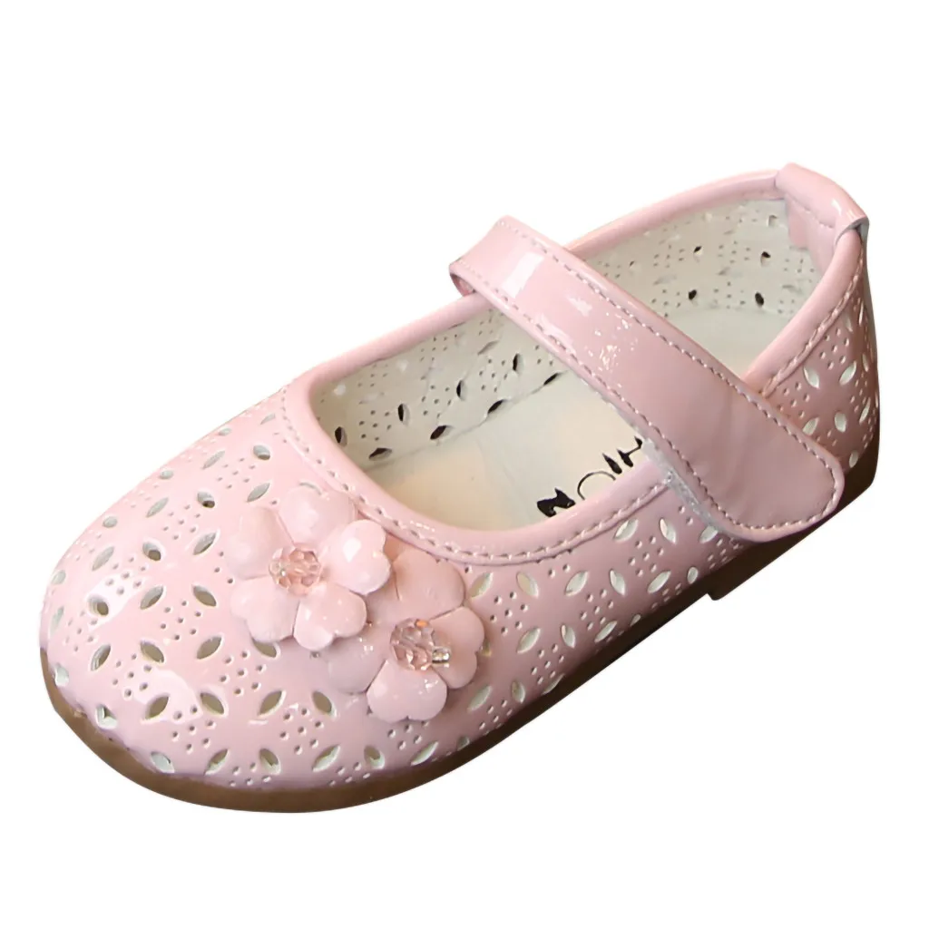 Новинка года; модные детские сандалии с милым рисунком; открытая обувь для девочек; весенняя обувь принцессы с бантом и цветочным рисунком; дышащая обувь(размер США