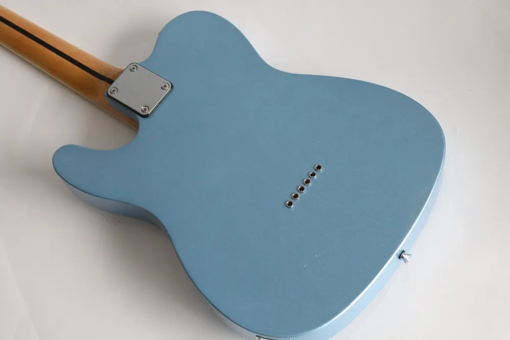Изготовленный на заказ светло-голубой гитара, клен гриф, белая защитная доска, может быть настроен по требованию