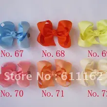 Для девочек аксессуары для волос 50 шт Детские волосы бант корсажная лента луки лентой чистые цвета DH