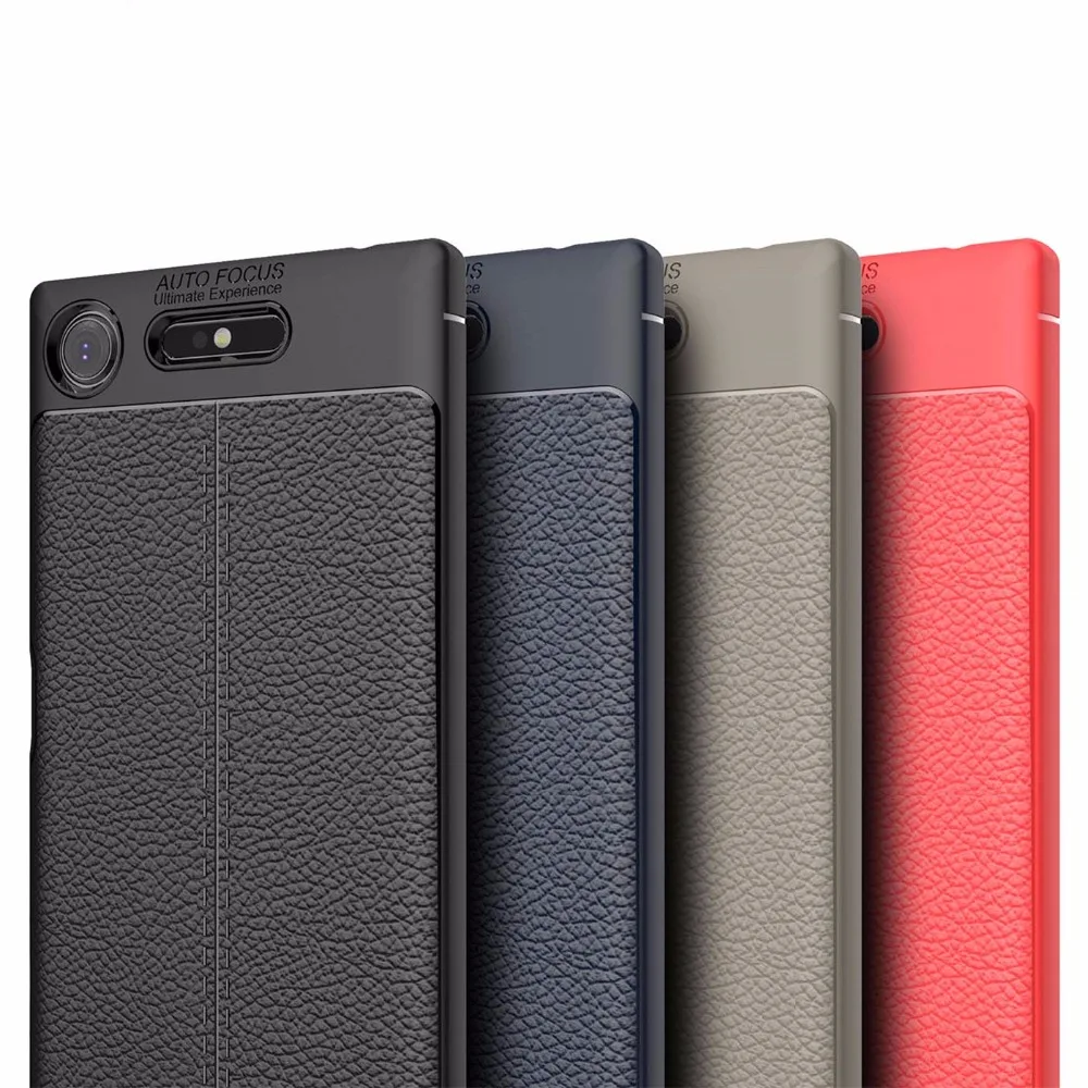 

Newest Luxury Litchi Pattern Rubber Case For Sony Xperia XZ1 G8341 G8342 Protective Back Cover Xperia XZ1 Soft case