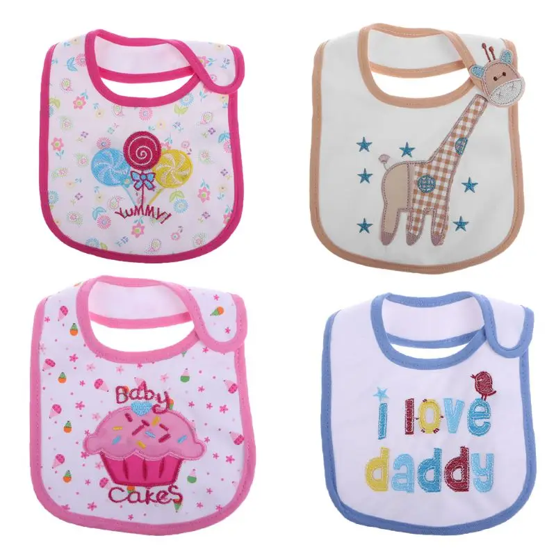 

Cute Cartoon Baby Cotton Waterproof Bib Kids Infant Lunch Apron Soft Saliva Towel Avoid Dirty Clothes Toddler Eating Accessory