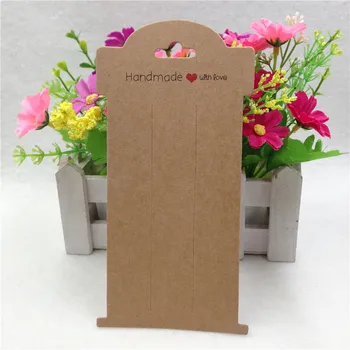 

50Pcs/lot 16x8cm Kraft Hairpin Accessories Card Handmade With Love Using For Jewelry Packaging And Display Brown Black Rose Red