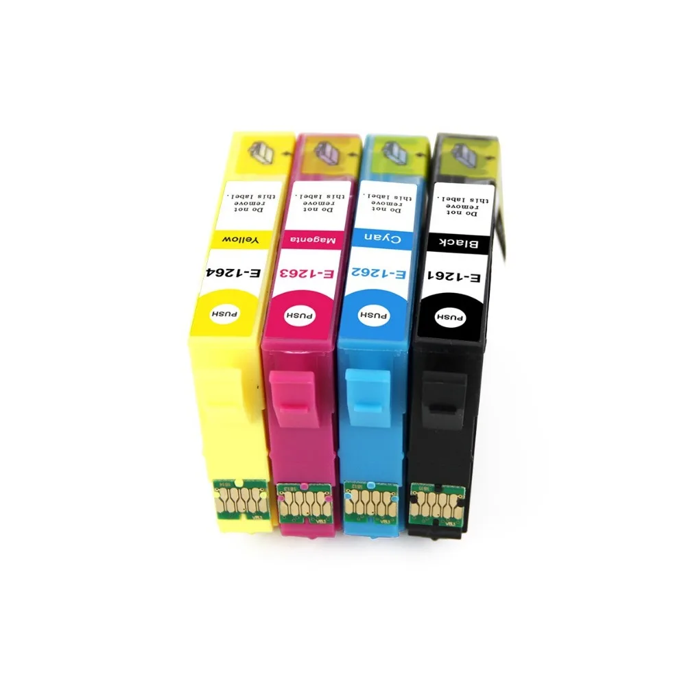

Full Ink 4 PCS Ink Cartridge T1261 T1262 T1263 T1264 FOR Epson NX330 NX430 WorkForce 435 520 545 630 633 840 WF-3540 WF-7510